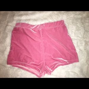 satin pink booty shorts